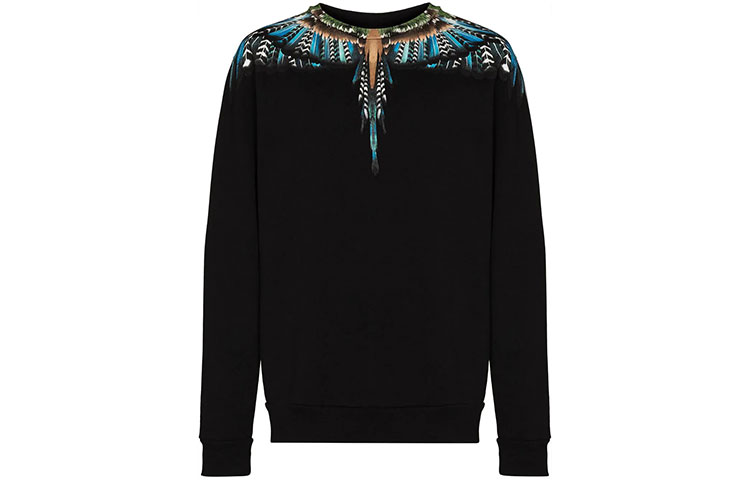 Marcelo Burlon FW21 Buffalo Print Pullover Hoodie Red () CMBB007T21FLE0012501