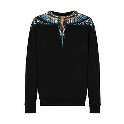 Marcelo Burlon FW21 Buffalo Print Pullover Hoodie Red () CMBB007T21FLE0012501