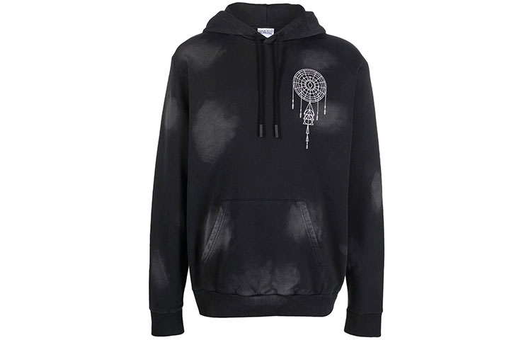 Marcelo Burlon FW21 Embroidered Logo Zip Jacket Black Mens CMBD007R21JER0011001