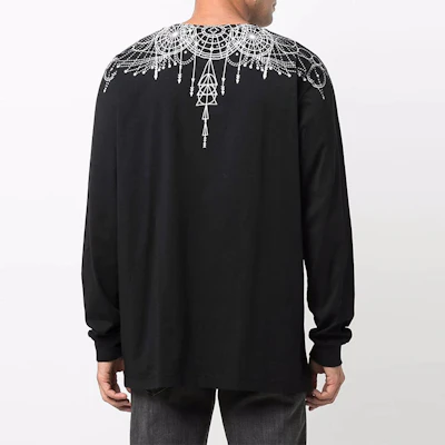 マルセロバーロン FW21 幾何学柄 クルーネック 長袖Tシャツ ブラック CMAB007F21JER0031001 Shop マルセロバーロン FW21 幾何学柄 クルーネック 長袖Tシャツ ブラック CMAB007F21JER0031001