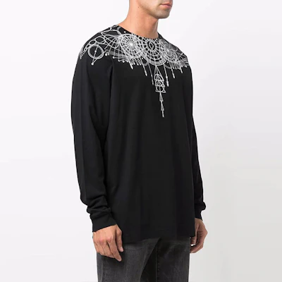 マルセロバーロン FW21 幾何学柄 クルーネック 長袖Tシャツ ブラック CMAB007F21JER0031001 Purchase マルセロバーロン FW21 幾何学柄 クルーネック 長袖Tシャツ ブラック CMAB007F21JER0031001