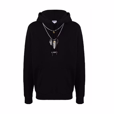 Marcelo Burlon FW21 Necklace Print Pullover Hoodie White () CMBB007F21FLE0080109