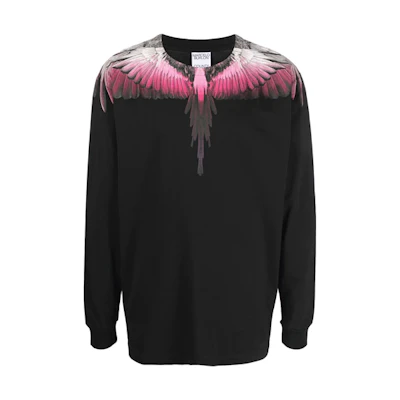 Marcelo Burlon FW21 Red Graphic Printed Oversized Hoodie Mens CMBB095F21FLE0012701