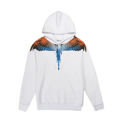 Marcelo Burlon FW21 Wings Print Crewneck Pullover Sweatshirt White Mens CMBA009F21FLE0020156
