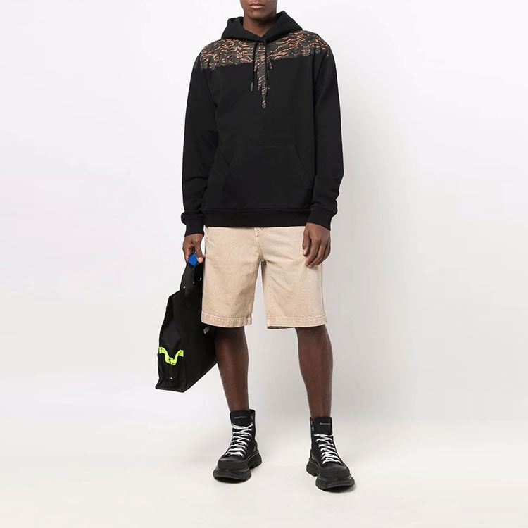 Lookbook Marcelo Burlon FW21 翼形印花連帽衫 黑色 CMBB007F21FLE0021056