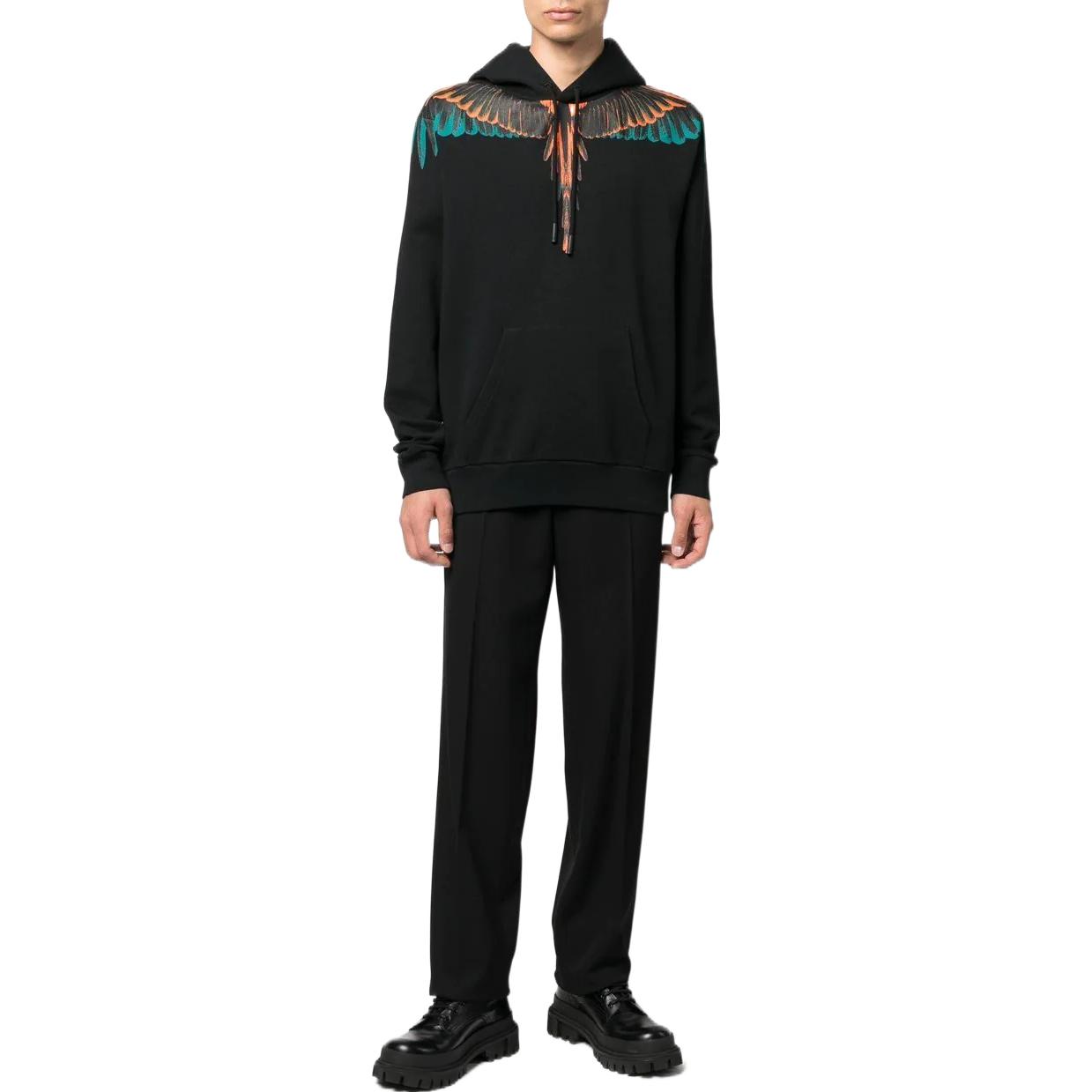 Lookbook Marcelo Burlon FW22 Hoodie Hitam Cetak Sayap CMBB007F22FLE0011020