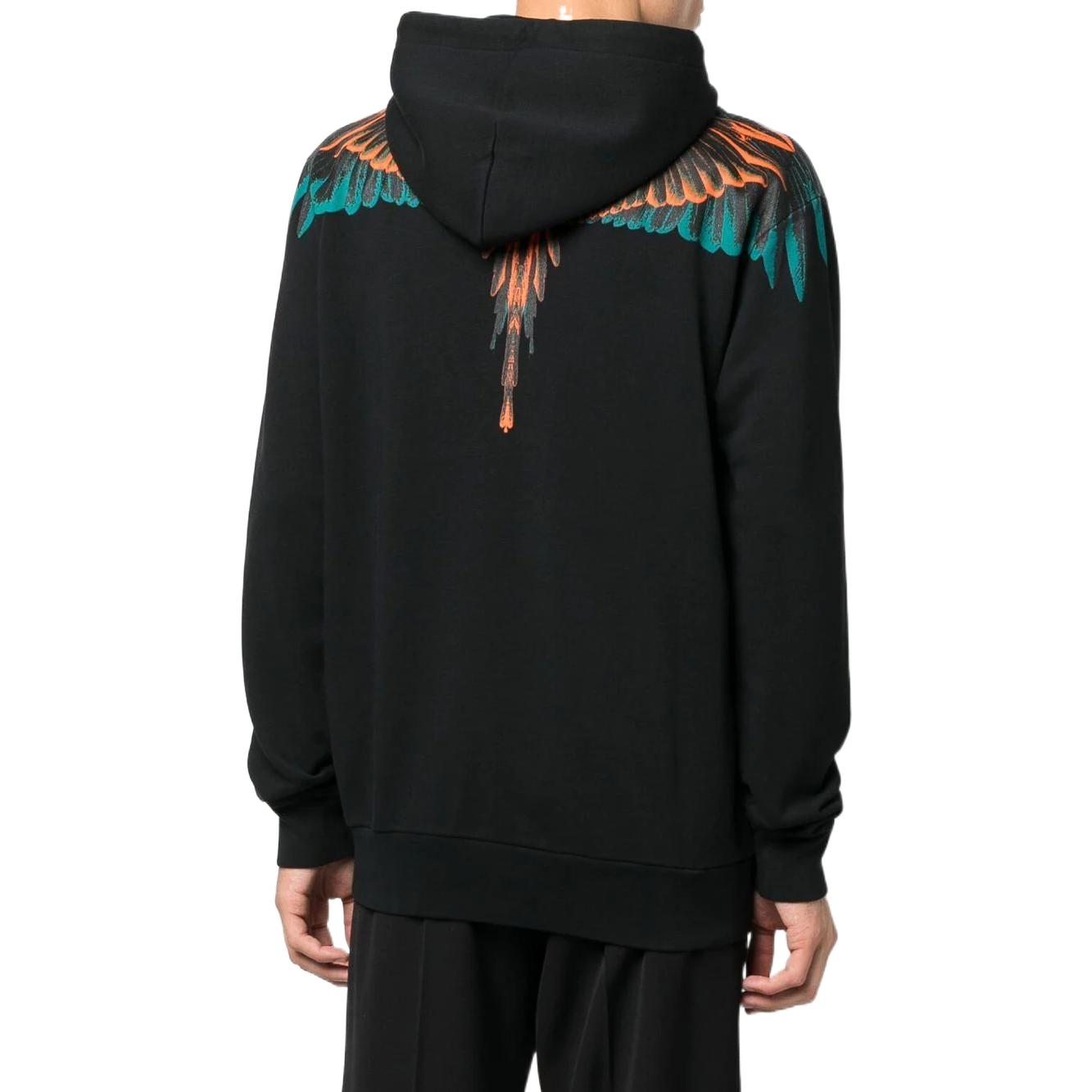 Purchase Marcelo Burlon FW22 Hoodie Hitam Cetak Sayap CMBB007F22FLE0011020