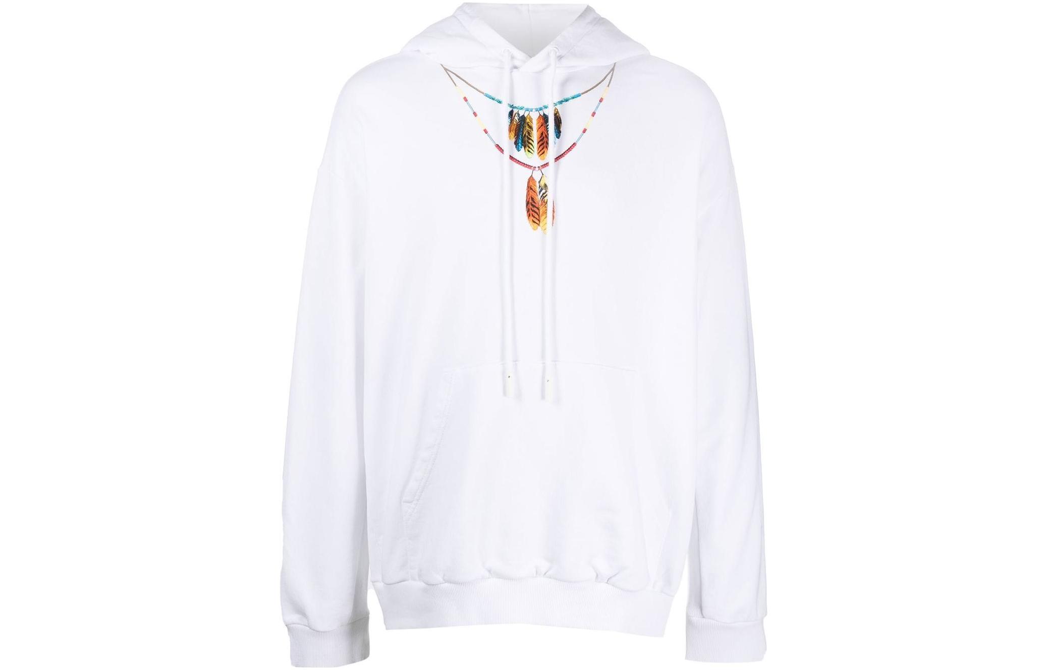 Marcelo Burlon FW22 Floral Print Fleece Hoodie Jacket Black () CMEA183F22FAB0011016