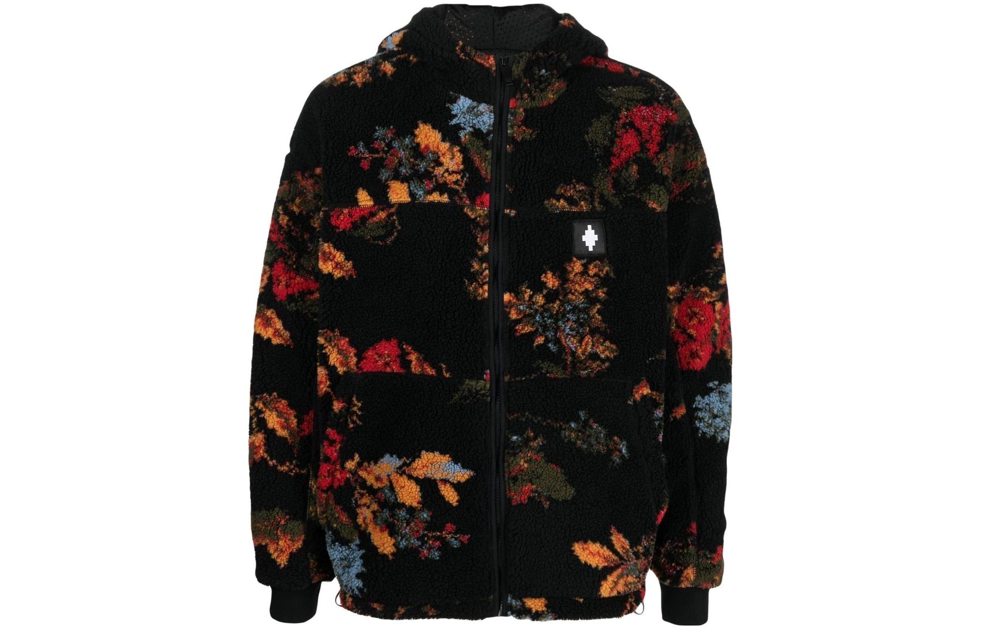 Marcelo Burlon FW22 Geometric Print Black Hoodie Casual Wear CMBB106F22FLE0021007