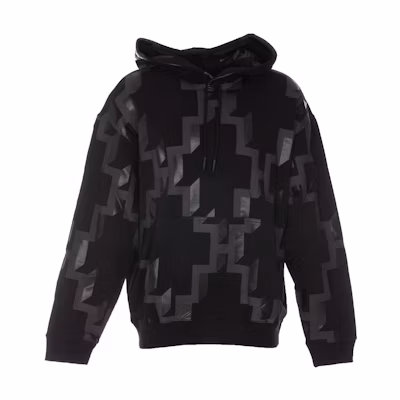 Marcelo Burlon FW22 Graphic Print Double-Sided Pullover Sweatshirt Black Mens CMBA097F22FLE0011004