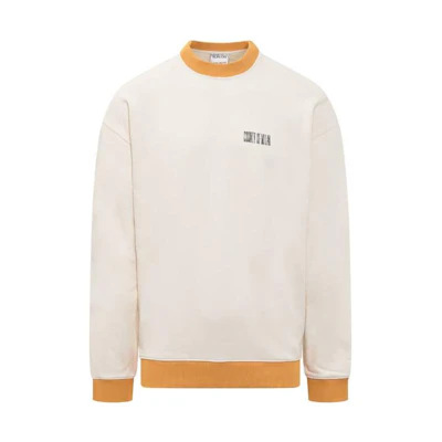 Marcelo Burlon FW22 Logo Print Beige Lace-Trim Hoodie CMBB106F22FLE0060420ECRU