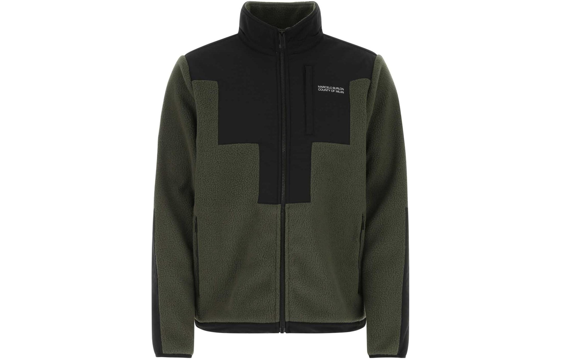 Marcelo Burlon FW22 Patchwork Print Hoodie Jacket Men’s Blue CMEB041F22FAB0014001