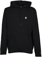 Marcelo Burlon FW22 Small Logo Printed Black Hoodie for Men. CMBB007C99FLE002100 Marcelo Burlon FW22 Small Logo Printed Black Hoodie for Men. CMBB007C99FLE002100