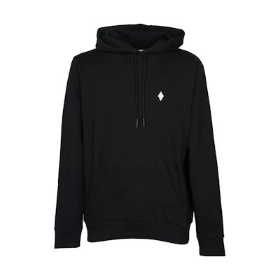 Marcelo Burlon FW22 Small Logo Printed Black Hoodie for Men. CMBB007C99FLE002100