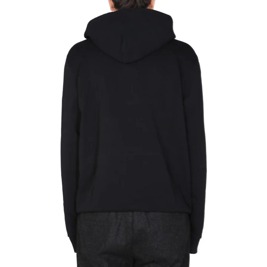 Purchase Hoodie Lelaki Marcelo Burlon FW22 Logo Kecil Cetak Hitam. CMBB007C99FLE002100