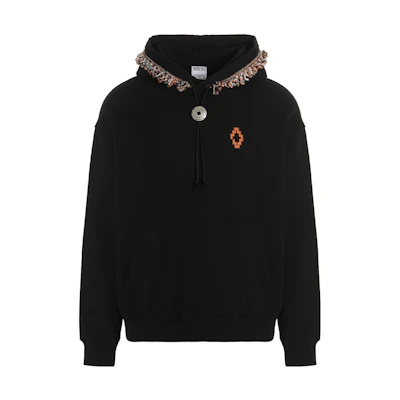 Marcelo Burlon FW22 Solid Color Panel Hoodie Black CMBB107F22FLE0011001