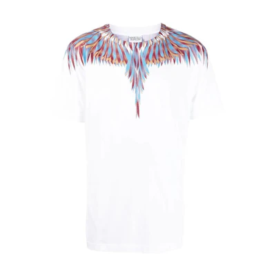 Marcelo Burlon FW22 Wing Print Crewneck Short Sleeve T-Shirt White CMAA018F22JER0030140