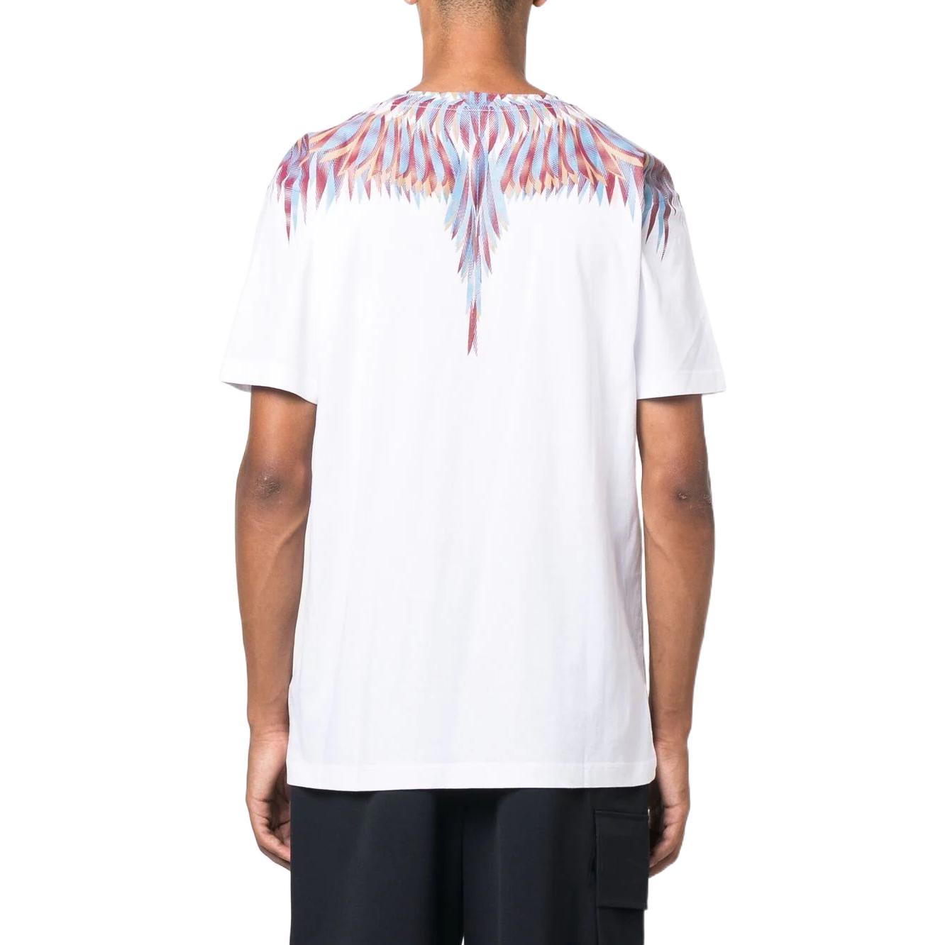 Shop Marcelo Burlon 2022秋冬 翼印花短袖T恤 白色 CMAA018F22JER0030140