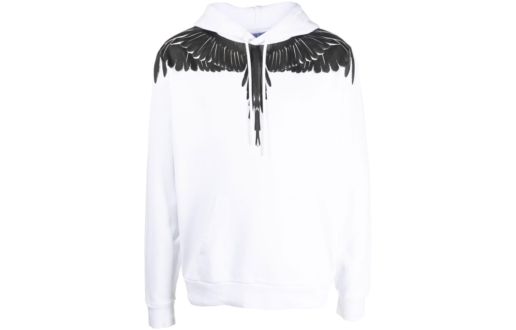 Marcelo Burlon FW22 Yellow Embroidered Logo Hoodie Long Sleeve CMBB007F22FLE0051610