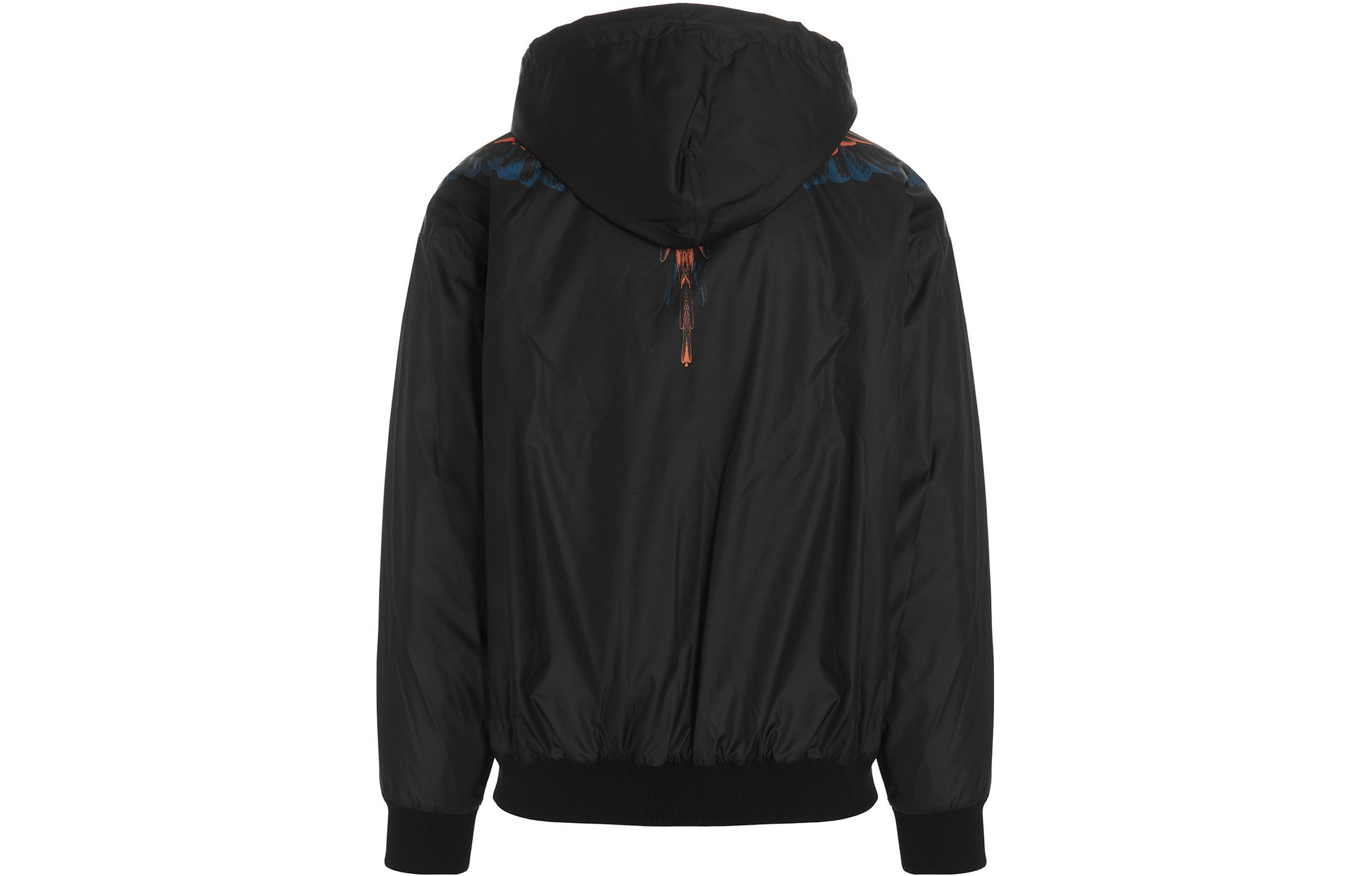 Lookbook Marcelo Burlon 2022款翅膀印花连帽外套黑色款 CMEA180F22FAB0011020