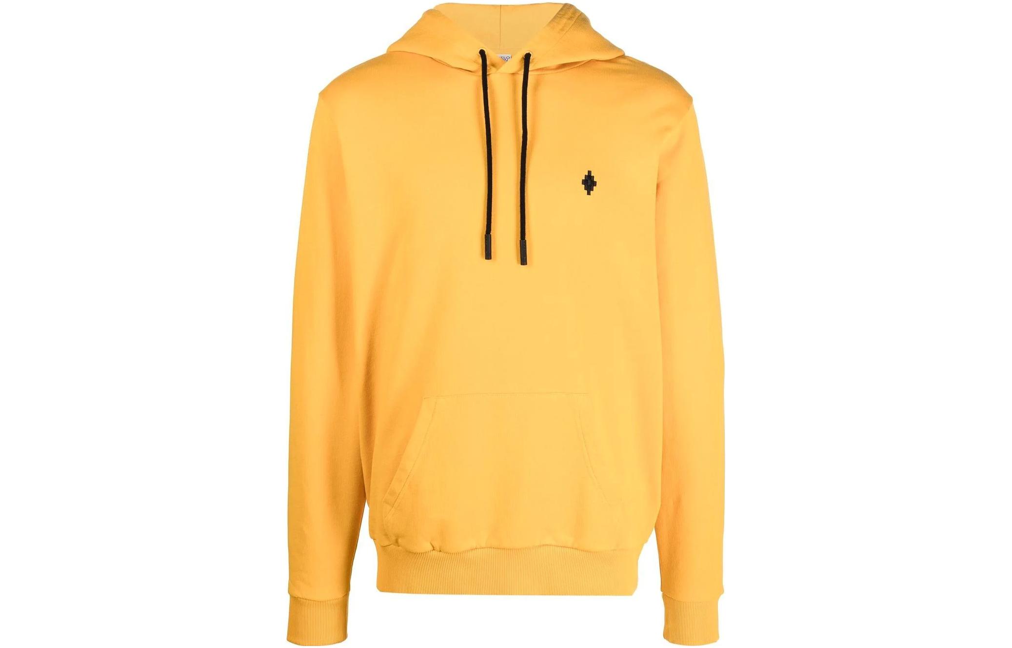 Marcelo Burlon FW22 Yellow Graphic Print Loose Pullover Hoodie () CMBB106F22FLE0081610