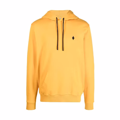 Marcelo Burlon FW22 Yellow Graphic Print Loose Pullover Hoodie () CMBB106F22FLE0081610