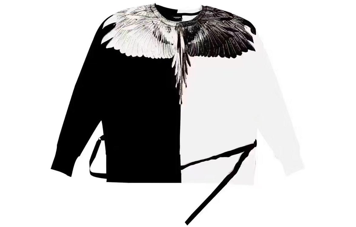 Marcelo Burlon FW23 Beige Patchwork Knit Sleeve Hooded Jacket Men CMJA001F23LEA0016F28