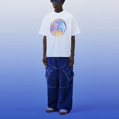 Marcelo Burlon FW23 Camiseta Blanca con Estampado Multicolor de Luna. CMAA054F23JER0060140 Shop Marcelo Burlon FW23 Camiseta Blanca con Estampado Multicolor de Luna. CMAA054F23JER0060140