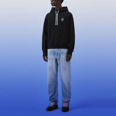 Marcelo Burlon FW23 Eclipse Cross Logo Hoodie Hitam/Perak. CMBB007F23FLE0061072 Shop Marcelo Burlon FW23 Eclipse Cross Logo Hoodie Hitam/Perak. CMBB007F23FLE0061072