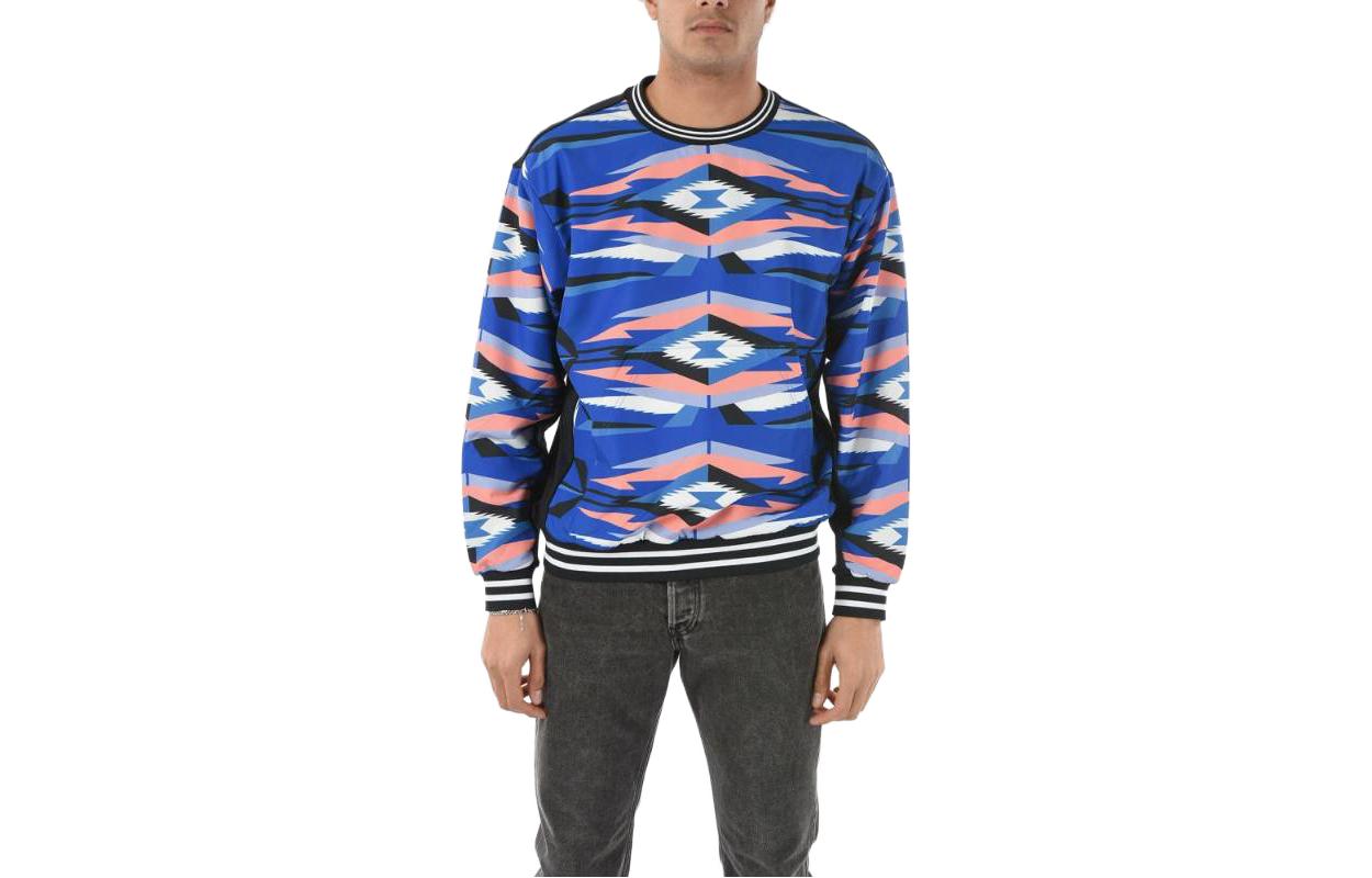 Marcelo Burlon Geometric Print Loose Fit Crewneck Sweatshirt Mens Black CMBA009F175060491001
