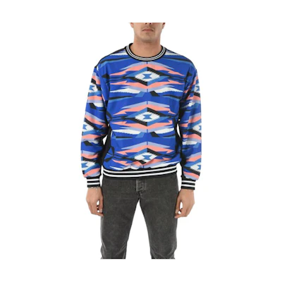 Marcelo Burlon Geometric Print Loose Fit Crewneck Sweatshirt Mens Black CMBA009F175060491001