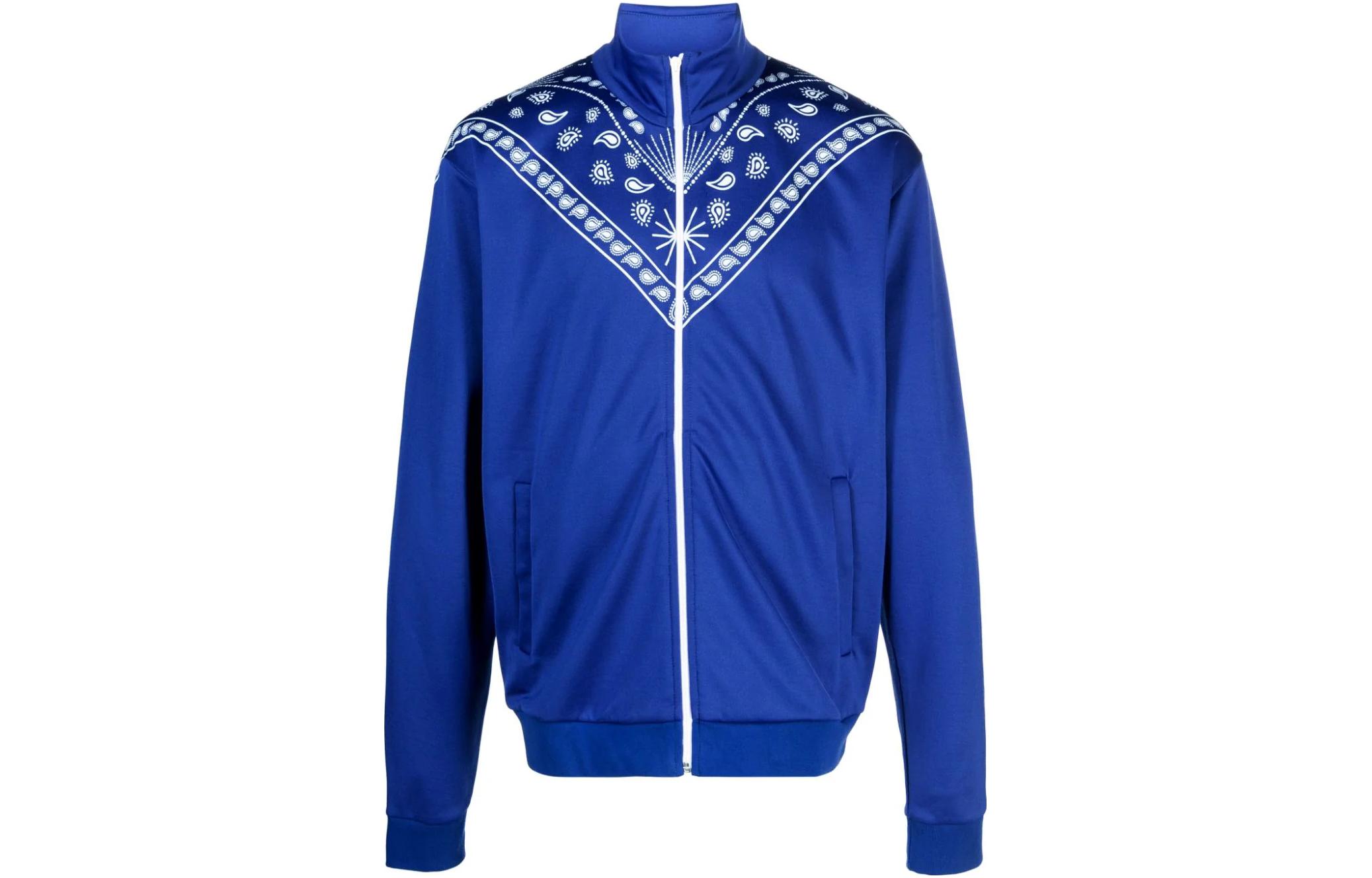 Marcelo Burlon Geometric Print Zip-Up Jacket Black - Long Sleeve CMEH001S18682053