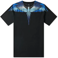 Marcelo Burlon Gradient Blue Wings Print Black Tee Black Shirt. CMAA018S190010211088 Marcelo Burlon Gradient Blue Wings Print Black Tee Black Shirt. CMAA018S190010211088