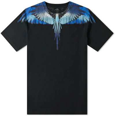 Marcelo Burlon Kaos Hitam Gradient Blue Wings Print. CMAA018S190010211088 Buy Marcelo Burlon Kaos Hitam Gradient Blue Wings Print. CMAA018S190010211088