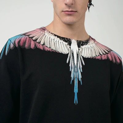 マルセロ・ブロン グラデーションウィング ブラック ロングスリーブ スウェットシャツ CMBA009F20FLE0011028 Lookbook マルセロ・ブロン グラデーションウィング ブラック ロングスリーブ スウェットシャツ CMBA009F20FLE0011028