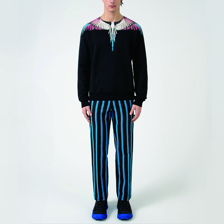 Purchase マルセロ・ブロン グラデーションウィング ブラック ロングスリーブ スウェットシャツ CMBA009F20FLE0011028