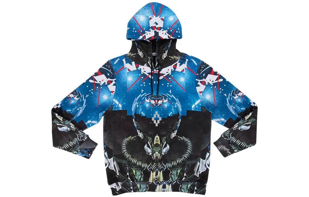 Marcelo Burlon Graphic Print Oversized Crewneck Sweatshirt Men Grey Pink CMBA069F19B36010-A888