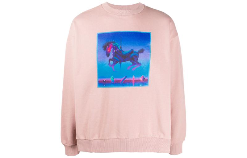 Marcelo Burlon Graphic Print Pullover Hoodie Mens Black CMBB065E196300141088