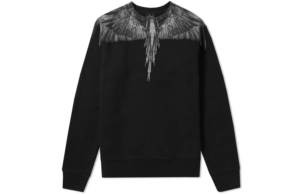 Order Marcelo Burlon Jen Crew Sweat White Wings Crewneck Sweatshirt Hitam Pria CMBA009F175060351088