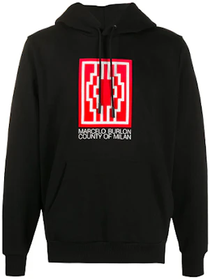 Marcelo Burlon 黑色連帽上衣 Logo 長袖帽T 衛衣 CMBB007E20FLE0121001 Buy Marcelo Burlon 黑色連帽上衣 Logo 長袖帽T 衛衣 CMBB007E20FLE0121001