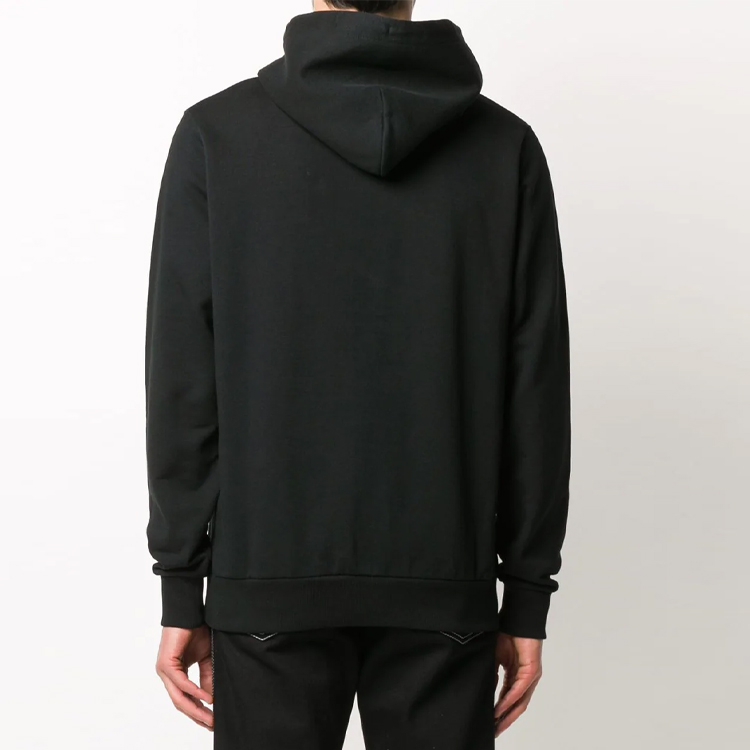 Shop Marcelo Burlon 黑色連帽上衣 Logo 長袖帽T 衛衣 CMBB007E20FLE0121001