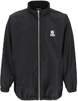 Marcelo Burlon Logo Print Stand Collar Long Sleeve Jacket Black CMEB043F22FAB0011028 Marcelo Burlon Logo Print Stand Collar Long Sleeve Jacket Black CMEB043F22FAB0011028