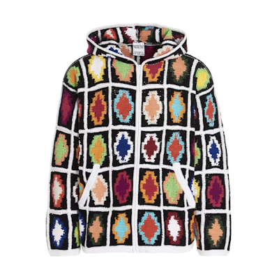 Marcelo Burlon Multicolor High-Neck Jacket with Zipper Closure CMEL014S23FAB0016055