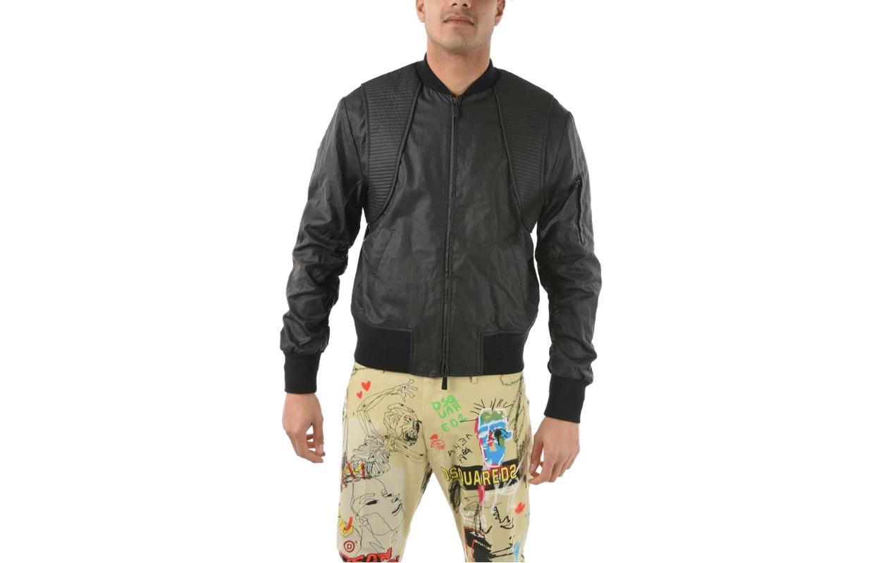 Marcelo Burlon Solid Color Zip-Up Rain Jacket for Men - Black 202063UGC0000031001