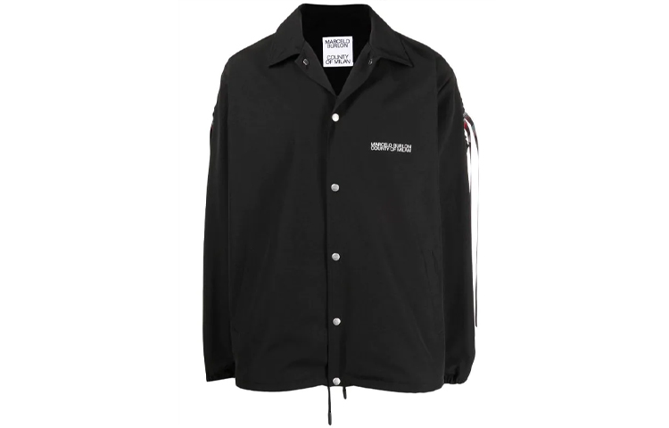 Marcelo Burlon SS21 Embroidered Wings Slim Jacket Black Red CMEA016E180230702010