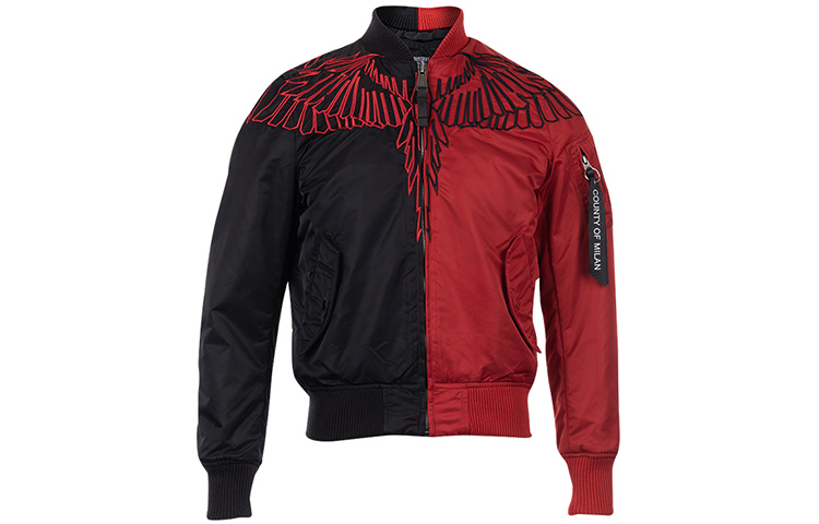 Marcelo Burlon SS21 Embroidered Wings Slim Jacket Men’s Black Green CMEA016E180230704041