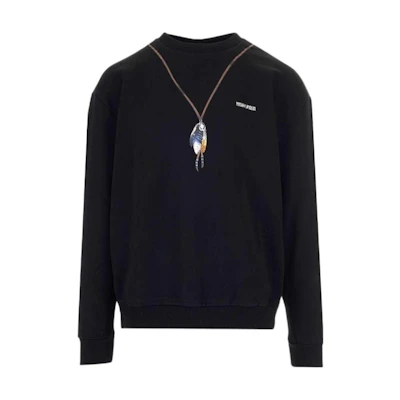 Marcelo Burlon SS21 Irregular Ink Splash Print Hoodie Black Menswear CMBB007F20FLE0141025