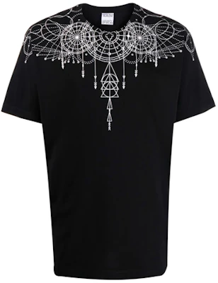 Camiseta Negra Marcelo Burlon SS21 con Patrón Geométrico Crewneck CMAA018F21JER0061001 Order Camiseta Negra Marcelo Burlon SS21 con Patrón Geométrico Crewneck CMAA018F21JER0061001