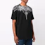 Shop Camiseta Negra Marcelo Burlon SS21 con Patrón Geométrico Crewneck CMAA018F21JER0061001