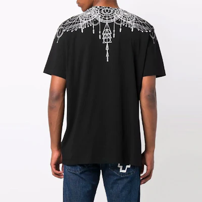 Camiseta Negra Marcelo Burlon SS21 con Patrón Geométrico Crewneck CMAA018F21JER0061001 Purchase Camiseta Negra Marcelo Burlon SS21 con Patrón Geométrico Crewneck CMAA018F21JER0061001